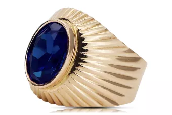 Zafiro Oro rosa antiguo original de 14k Anillo Artesanía vintage vrc127r